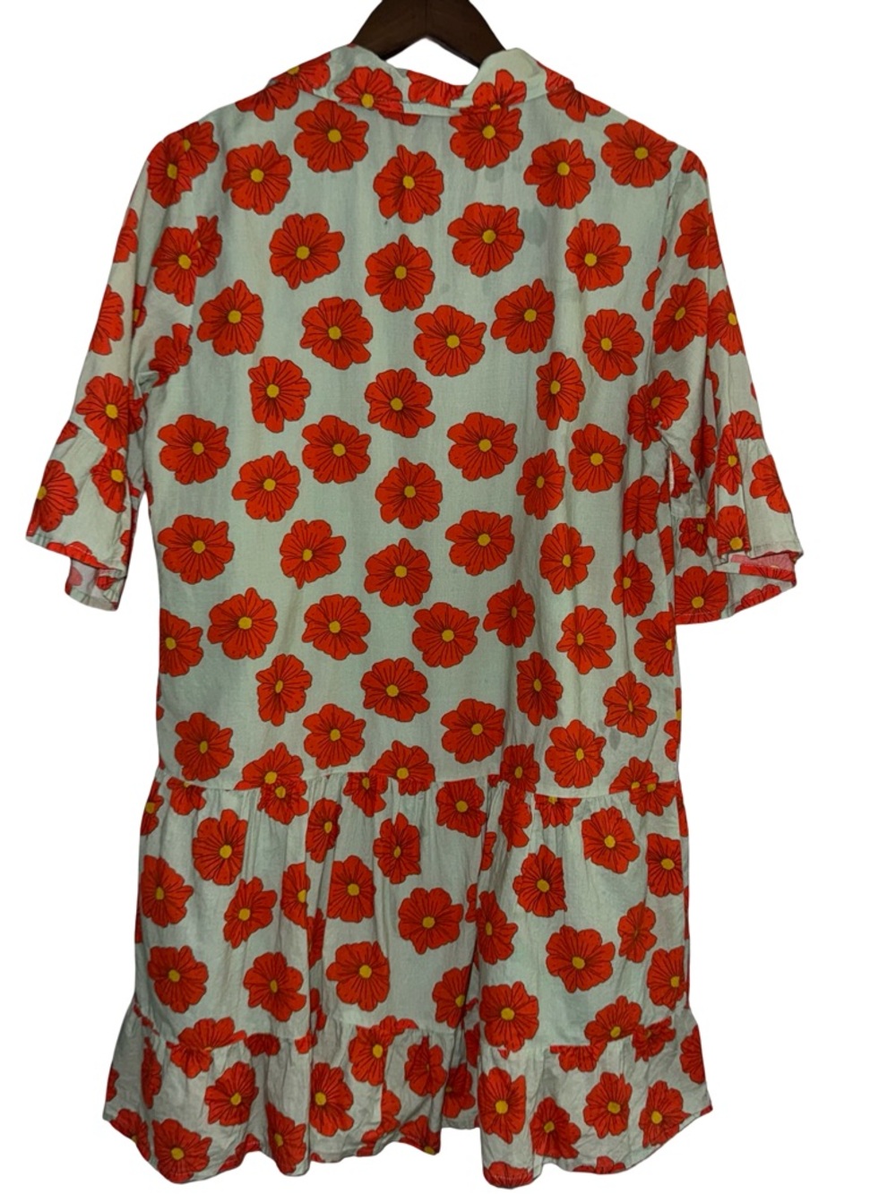 Victoria Dunn Size S Floral Mini Dress european Cotton Boho mama Mia summer - Picture 4 of 7